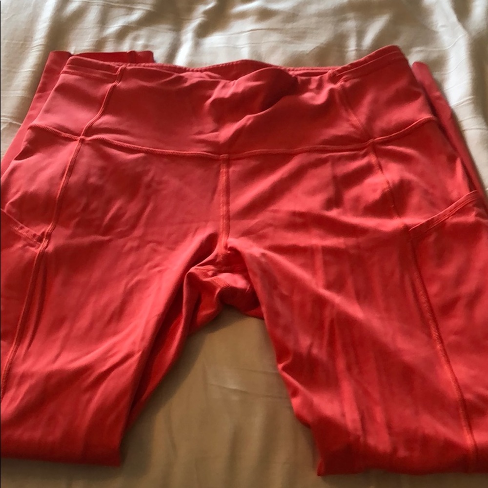 Lululemon leggings coral colour